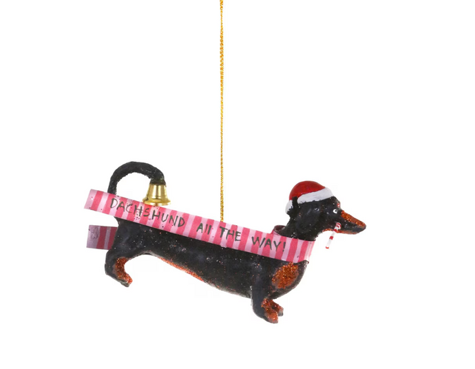 Dachshund All The Way Christmas Ornament