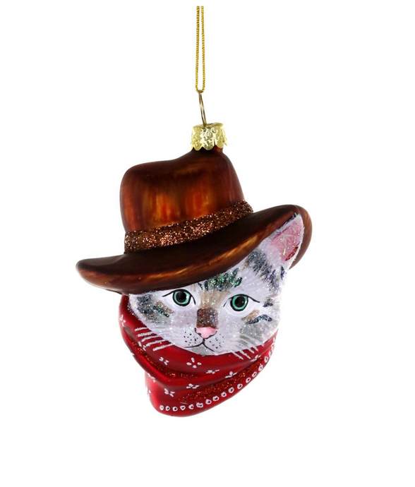 Cowboy Kitty Christmas Ornament