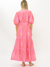 Load image into Gallery viewer, Oliphant V-Neck Puff Maxi | Raton Pink