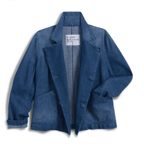 Load image into Gallery viewer, Frank &amp; Eileen Mini Belfast Cropped Peacoat | Dream Light Denim 1984 Wash