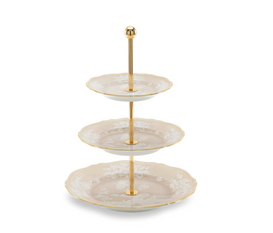 Ginori 1735 Oriente Italiano 3-Tier Serving Stand | Meringa Beige