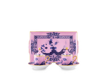 Load image into Gallery viewer, Ginori 1735 Oriente Italiano Espresso Set For Two With Tray | Azalea Pink