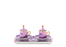 Load image into Gallery viewer, Ginori 1735 Oriente Italiano Espresso Set For Two With Tray | Azalea Pink