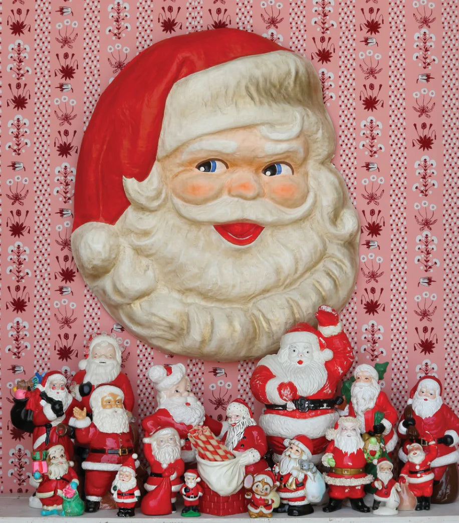 Vintage Paper Mache Santa Plaque