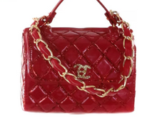 Load image into Gallery viewer, CoCo Quilted Purse Christmas Ornament | Pink &amp; Red