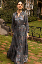 Load image into Gallery viewer, Oliphant Cuff Sleeve Tie Waist Maxi | Kenzo Charcoal