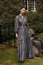 Load image into Gallery viewer, Oliphant Cuff Sleeve Tie Waist Maxi | Kenzo Charcoal