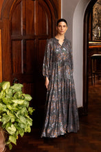 Load image into Gallery viewer, Oliphant Cuff Sleeve Tie Waist Maxi | Kenzo Charcoal