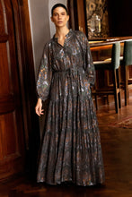 Load image into Gallery viewer, Oliphant Cuff Sleeve Tie Waist Maxi | Kenzo Charcoal
