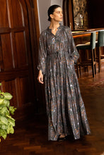 Load image into Gallery viewer, Oliphant Cuff Sleeve Tie Waist Maxi | Kenzo Charcoal