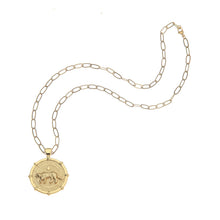Load image into Gallery viewer, Jane Win STRONG Tiger Original Pendant Coin On 18" Drawn Link Chain