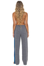 Load image into Gallery viewer, Aviator Nation 5 Stripe Wide Leg Pocket Sweatpants | Heather Grey