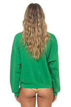 Load image into Gallery viewer, Aviator Nation 5 Stripe Relaxed Crewneck Sweatshirt | Kelly Green