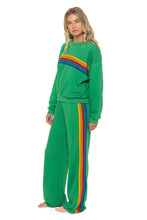 Load image into Gallery viewer, Aviator Nation 5 Stripe Relaxed Crewneck Sweatshirt | Kelly Green