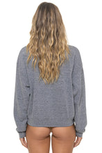 Load image into Gallery viewer, Aviator Nation 5 Stripe Relaxed Crew Sweatshirt | Heather Grey