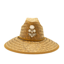 Load image into Gallery viewer, Glampwear Thistle Marigold Straw Hat | White