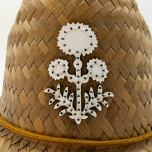 Load image into Gallery viewer, Glampwear Thistle Marigold Straw Hat | White