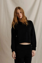 Load image into Gallery viewer, Perfect White Tee Nell Travel Raglan Sweatshirt | True Black