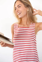 Load image into Gallery viewer, Marea Presley Shift Dress | Red Nautical Stripe