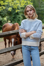 Load image into Gallery viewer, Marea Lodge Sweater | Ivory Tidal Blue Birdseye