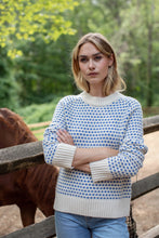 Load image into Gallery viewer, Marea Lodge Sweater | Ivory Tidal Blue Birdseye