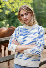 Load image into Gallery viewer, Marea Lodge Sweater | Ivory Tidal Blue Birdseye