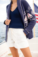 Load image into Gallery viewer, Marea Nautical Intarsia Shawl Cardigan | Navy