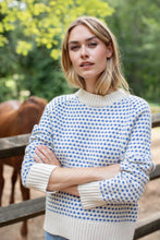 Load image into Gallery viewer, Marea Lodge Sweater | Ivory Tidal Blue Birdseye