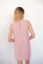 Load image into Gallery viewer, Marea Presley Shift Dress | Red Nautical Stripe