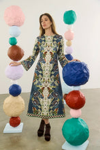 Load image into Gallery viewer, Hunter Bell Townes Dress | Bell Sleeve Crew Neck Printed Midi Dress