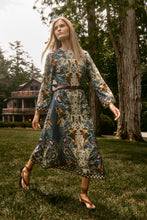 Load image into Gallery viewer, Hunter Bell Townes Dress | Bell Sleeve Crew Neck Printed Midi Dress