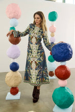 Load image into Gallery viewer, Hunter Bell Townes Dress | Bell Sleeve Crew Neck Printed Midi Dress