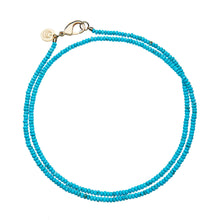 Load image into Gallery viewer, Jane Win TRUNK SHOW Double Wrap Diamond Cut Beaded Necklace in Turquoise