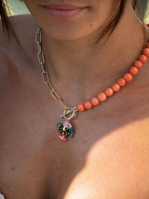 Nach France Pearl & Spotted Fish Necklace