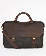 Load image into Gallery viewer, Barbour Waxed Leather Briefcase | Olive
