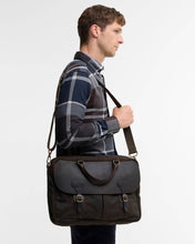 Load image into Gallery viewer, Barbour Waxed Leather Briefcase | Olive
