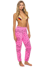 Load image into Gallery viewer, Aviator Nation BANDANA SWEATPANTS | NEON PINK
