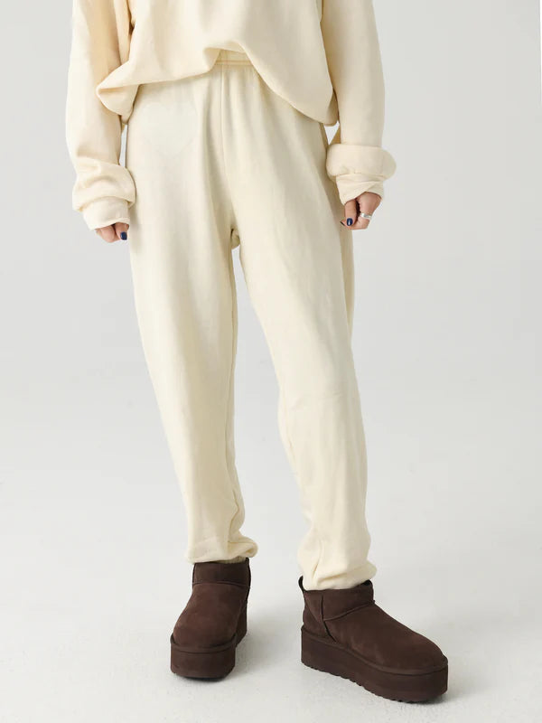 Aviator Nation Glitter Heart Sweatpants | Vintage White & Silver