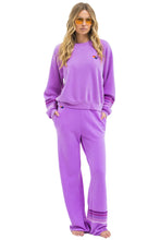 Load image into Gallery viewer, Aviator Nation RUGBY STITCH WIDE LEG POCKET SWEATPANTS | NEON PURPLE // PURPLE