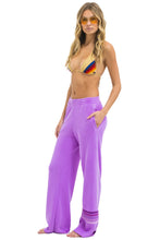 Load image into Gallery viewer, Aviator Nation RUGBY STITCH WIDE LEG POCKET SWEATPANTS | NEON PURPLE // PURPLE