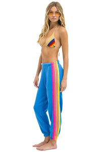 Aviator Nation 5 STRIPE SWEATPANTS | Cobalt Neon