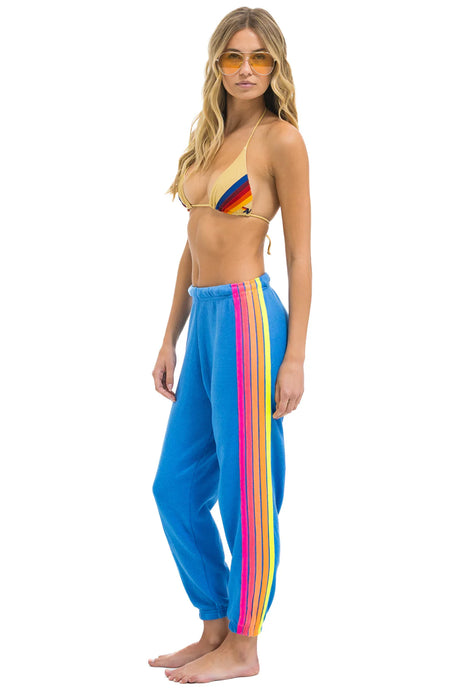 Aviator Nation 5 STRIPE SWEATPANTS | Cobalt Neon
