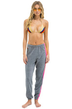 Load image into Gallery viewer, Aviator Nation 5 Stripe Pant | Heather Gray Neon