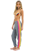Load image into Gallery viewer, Aviator Nation 5 Stripe Pant | Heather Gray Neon
