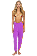 Load image into Gallery viewer, Aviator Nation 5 STRIPE SWEATPANTS | NEON PURPLE