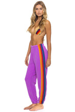 Load image into Gallery viewer, Aviator Nation 5 STRIPE SWEATPANTS | NEON PURPLE