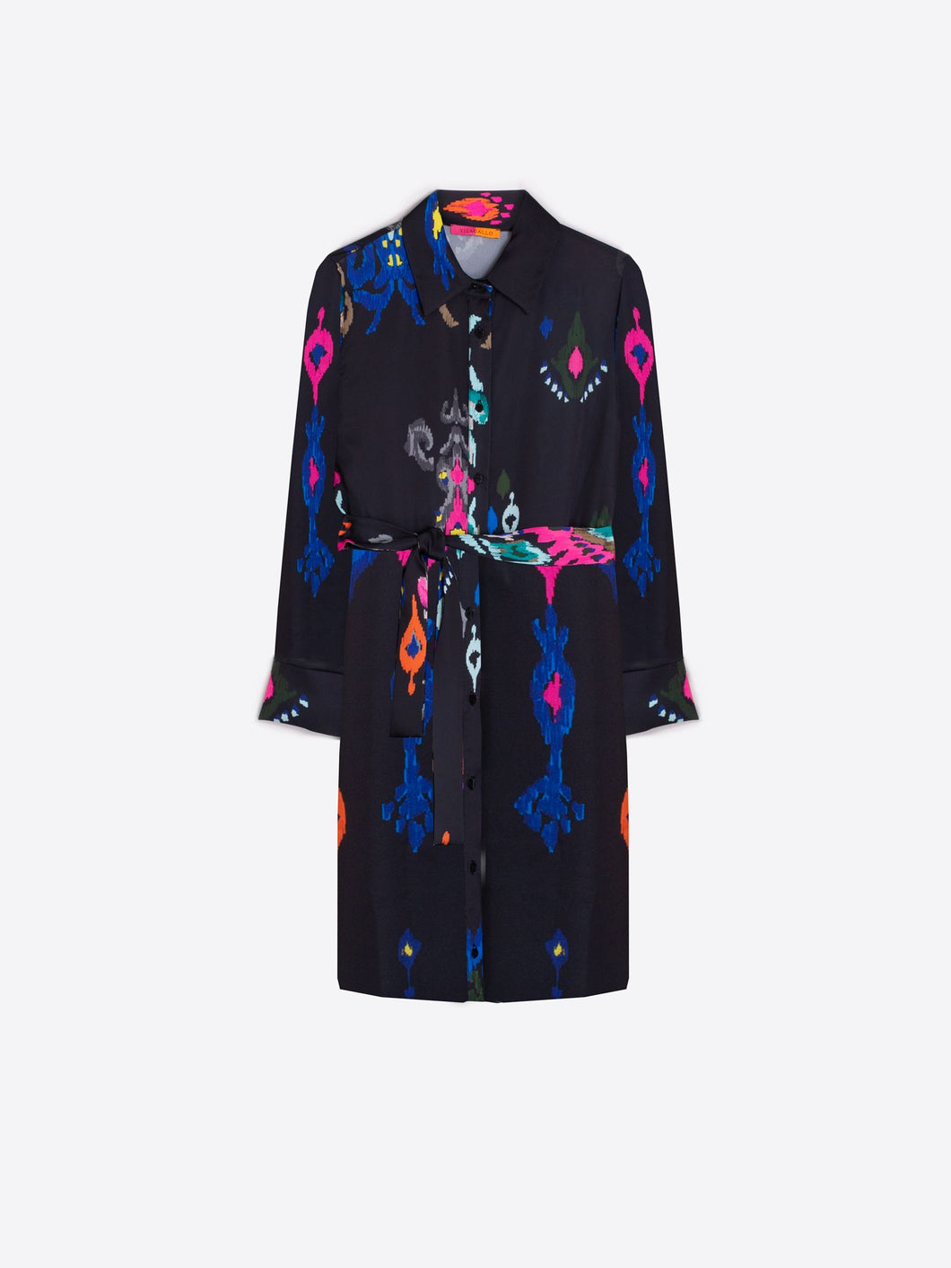 Vilagallo Ana Black Ikat Dress