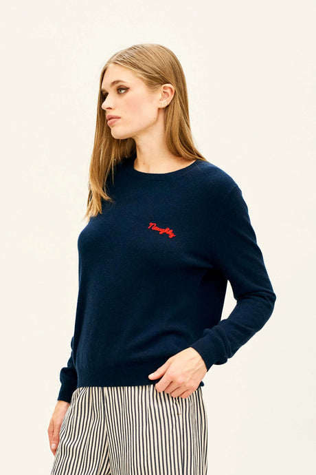 Jumper1234 Naughty But Nice Christmas Cashmere Sweater | Navy