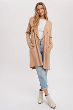 Load image into Gallery viewer, Jackie Drape Collar Cardigan | Latte
