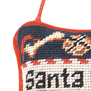 "Santa I've Been A Good Dog" Needlepoint Door Hanger